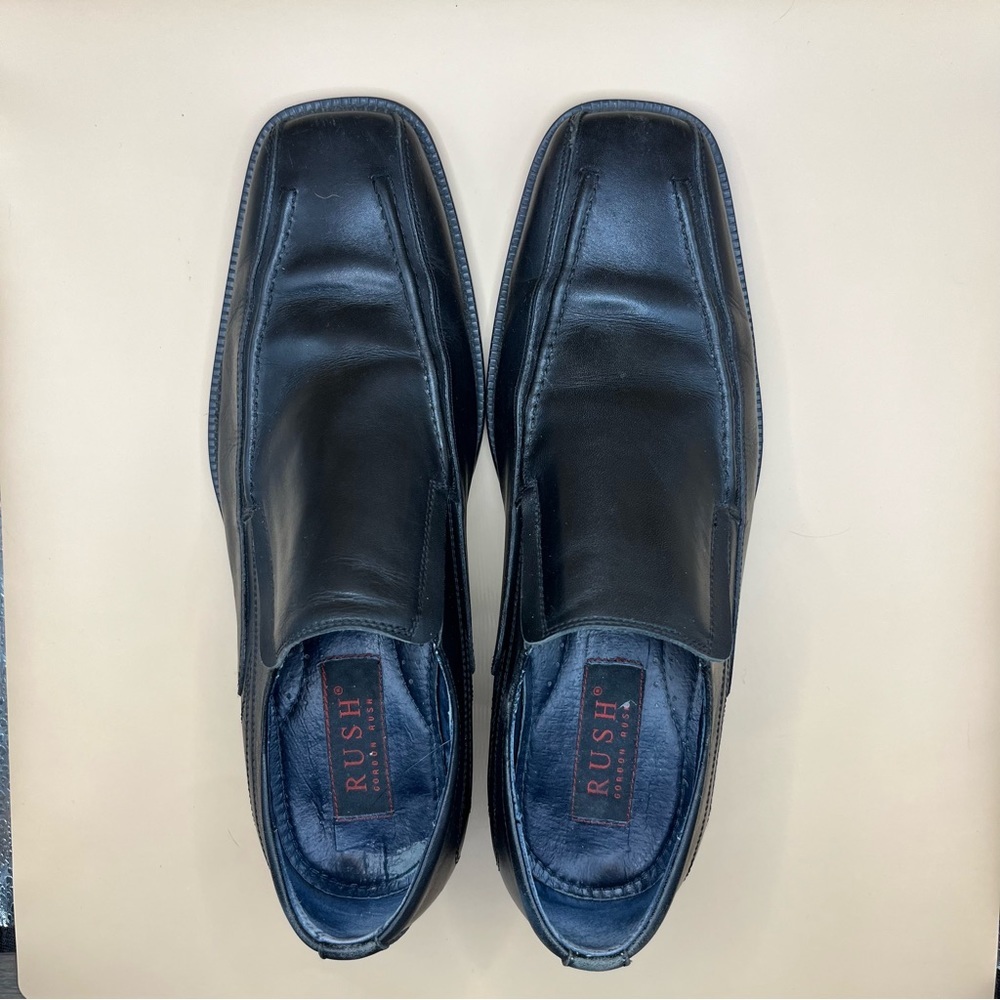 Gordon Rush Men’s Black Leather Loafers Size 7 Slip-on Style GUC